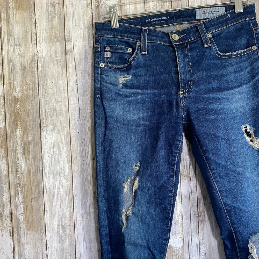 AG Adriano Goldschmied The Legging Ankle Super Skinny Ankle Distressed Jeans - Picture 4 of 8